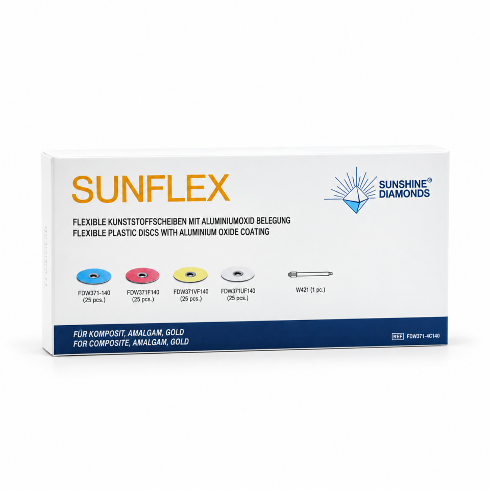 SUNFLEX – Kompozit Polisaj Disk Seti (100 Disk + 1 Mandren)