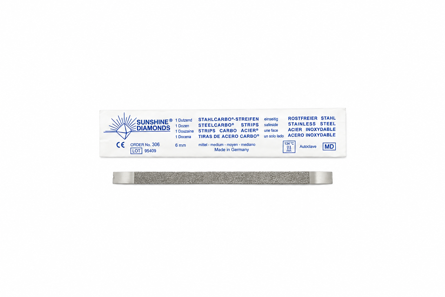 Steelcarbo Tek Taraflı Çelik Zımpara Şeridi No 306 6 mm (12 Adet)